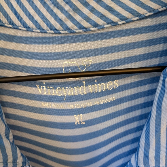 Vineyard Vines Men's Blue Stripe Performance Golf Polo Size XL - Picture 4 of 6